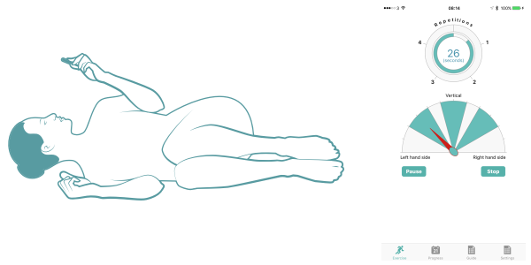 Lying on the left hand side Person lying on their left hand side, position 2